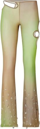 GCDS Sita Broeken - Dames - Wijde Broeken - Groen - S - Polyester - Broeken