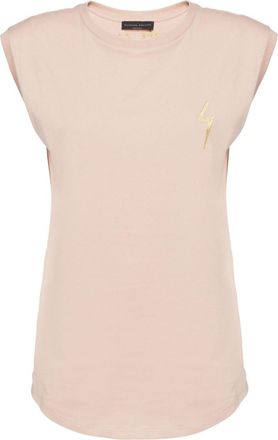 Giuseppe Zanotti Ursella logo-embroidered sleeveless cotton tank top - women - Cotton - M - Pink