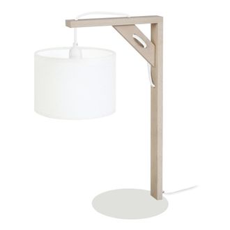 Tosel L&aacute;mpara de mesamadera Alt.40cm natural Pantalla: blanco o