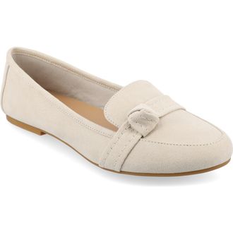 Journee Collection Marci Knotted Strap Loafer - Wide Width Available in Bone at Nordstrom Rack, Size 6.5