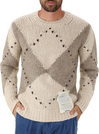 Ballantyne Chunky Knit Diamond Pattern Wool Sweater