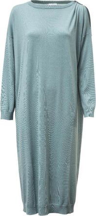 Brunello Cucinelli Bead-Embellished Knitted Dress - Dames - Kleedjes - Groen - L - Kleedjes