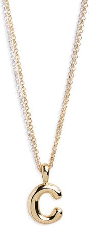 Argento Vivo Puffy A Initial Pendant Necklace in Two Tone at Nordstrom