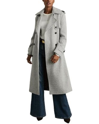Reiss Alba Check Wool-Blend Coat