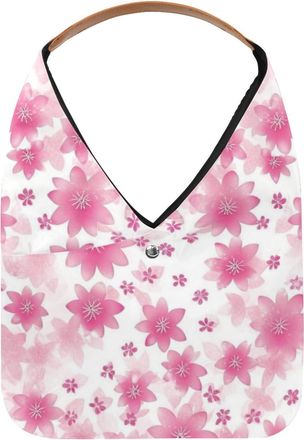 Generic Aesthetic Flower Reusable Lightweight Grocery Bags - Foldable Into Compact Pouch, Washable & Sturdy, Multipurpose for Shopping and Travel