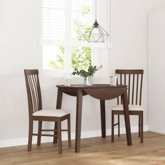 vidaXL Vidaxl - Sillas De Comedor Con Cojines 2 Uds Madera Maciza Marr&oacute;n Caucho