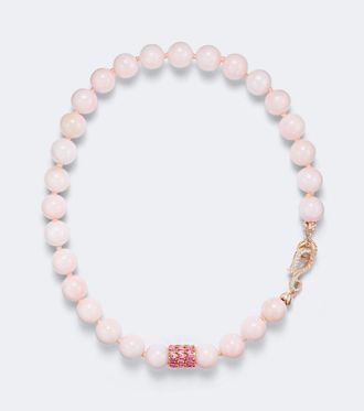 Suzanne Kalan Infinite 18kt rose gold beaded necklace with gemstones