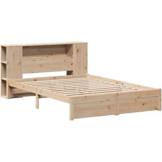 vidaXL Bookcase Bed without Mattress 140x190cm Solid Wood Pine vidaXL