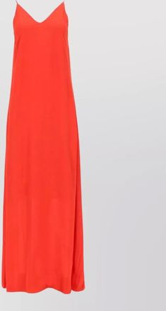 Nude v-neck maxi dress
