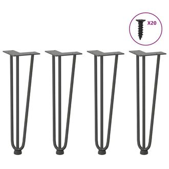 Berkfield Home Hairpin Table Legs 4 pcs Anthracite 42 cm Solid Steel in Black