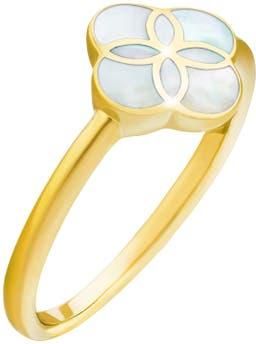 Jan Leslie Sterling With 18K Gold Overlay And Gemstones Single Petal Ring in White at Nordstrom, Size 7