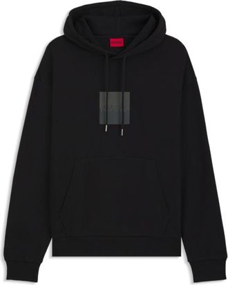 HUGO BOSS Relaxed-fit hoodie in cotton terry with split logo