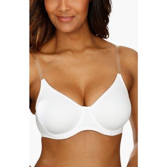 Lascana Clear Strap Underwire T-Shirt Bra in White at Nordstrom, Size 38Dd