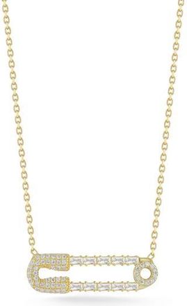 Glaze Jewelry Cubic Zirconia Safety Pin Pendant Necklace in Gold at Nordstrom Rack