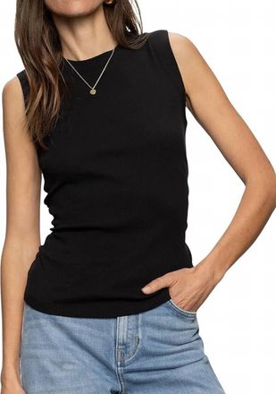 Sanctuary Ribbed Ruched Tank In Black