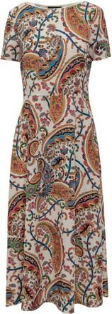 Etro Multicolor Paisley Round Neck Midi Dress