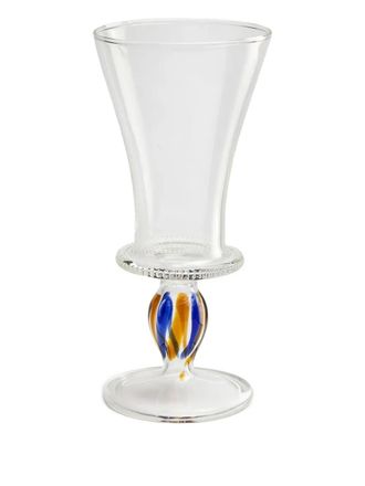Gohar Bicchiere da vino Alexandria a righe (200ml) - Bianco
