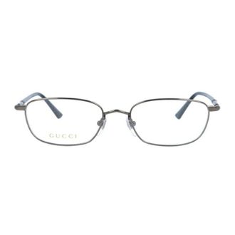 Gucci Rectangle Full Rim Eyeglasses - Silver