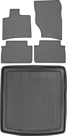 OEM Juego De Alfombrillas De Goma Para Audi Q7 I Suv De 2005-2014 + Alfombrilla Para El Maletero
