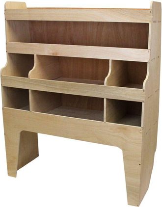 MonsterShop Monster Racking - Scaffale per Van vw Transporter swb T5, T6, T28 e T30 in Compensato Solido e Robusto con 4 Ripiani e Divisori