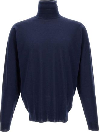 John Smedley Truien & Vesten, Heren, Blauw, S, Wol, Cherwell Turtleneck