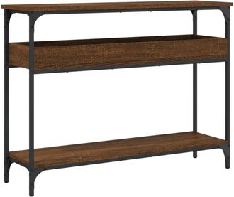 vidaXL Vidaxl - Mesa consola estante madera ingeniería marrón roble 100x29x75cm
