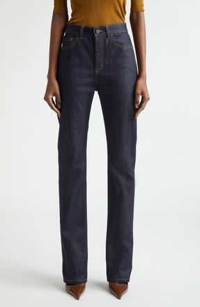 Saint Laurent 90s High Waist Slim Fit Jeans in Indigo Raw at Nordstrom, Size 25