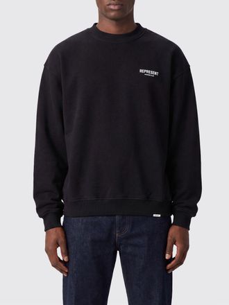 Represent Felpa girocollo in cotone con logo stampato e spalle scese