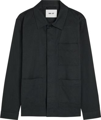 Nn.07 Olav Piqué Stretch-cotton Overshirt - Navy - Xxl