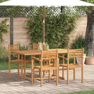 vidaXL Conjunto De Comedor De Jard&iacute;n 5 Pcs Marr&oacute;n Vidaxl