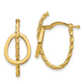 Diamond2Deal 14k Yellow Gold Polished Round Hoop Earrings 24mm