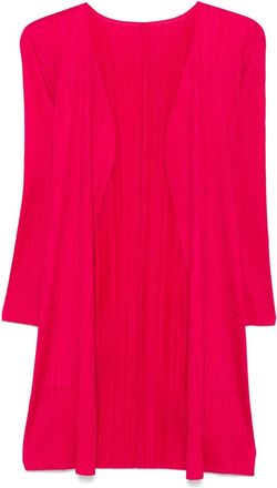 Pleats Please Issey Miyake Cardigan con pieghe - Rosso