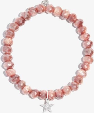 Sydney Evan 14K White Gold Small Star Moonstone Diamond Bracelet - Womens - Diamond/Moon Stone/14kt White Gold