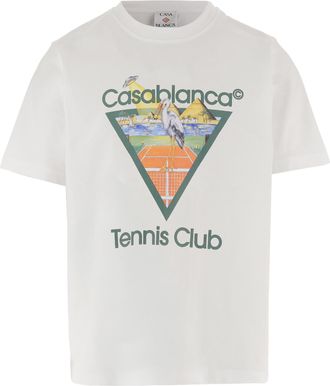 Casablanca White Tennis Club Cotton T-Shirt