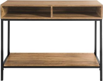 SoBuy Mesa de consola con 2 compartimientos y 1 estante madera color natural