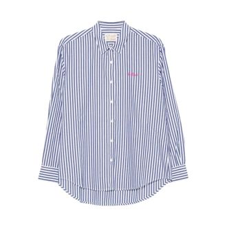 MC2 Saint Barth Shirts, female, Blue, Size: XS 01929L Cotton Stripes V A Ruba 61