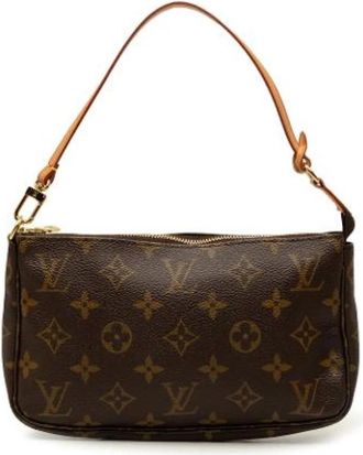 Louis Vuitton Pre-owned Pochette Accessoires - Dames - Vintage Handtas - Bruin - ONE Size - Leer - Vintage