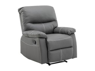 Vente-Unique Sillón relax de piel sintética gris CANBY