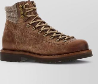 Brunello Cucinelli leather lace-up ankle boots