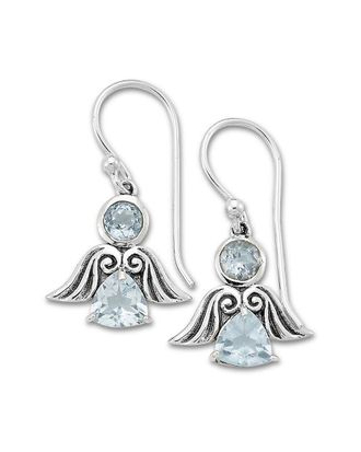Samuel B. Samuel B Silver Blue Topaz Angel Earrings