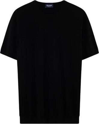 Drumohr T-shirt MM Rasato - Heren - T-shirts - Zwart - L - Katoen - Tops