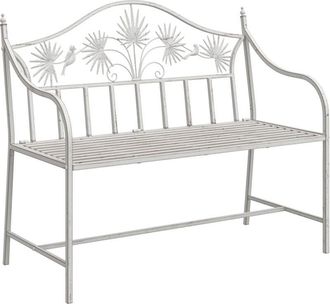 vidaXL Banco De Jard&iacute;n Blanco 104 X 54 X 93cm Acero Vidaxl