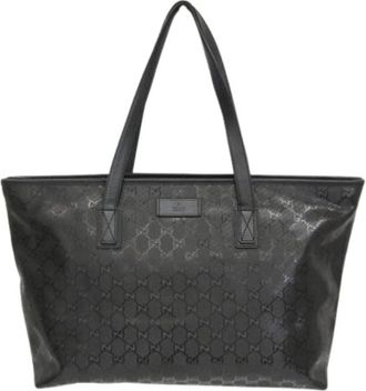 Gucci Pre-owned Tote Bags, female, Black, Size: ONE SIZE Pre-owned GG Imprim&eacute; 211137 Tote Bag