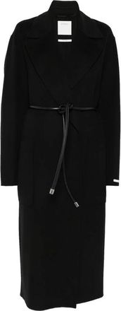 Sportmax Zannata Jas - Dames - Jas met riem - Zwart - XS - Wol - Jassen