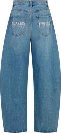 Alexander Wang Womens Wide-Leg Jeans Vintage Light Indigo Cotton
