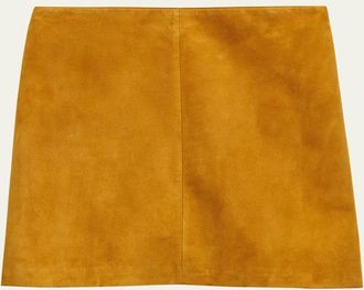 Prada Waxed Suede Mini Skirt