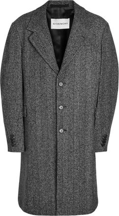 Givenchy Chevron-intarsia Wool-blend Coat - Black - 50 (IT50 / L)