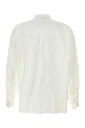 Dolce & Gabbana Mens White Linen Shirt Bianco Exterior: Camicie
