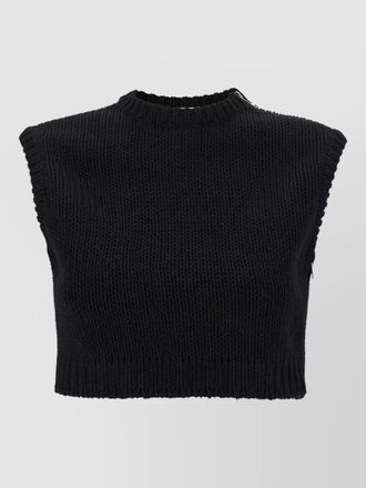 Max Mara sleeveless cropped ribbed knitwear top