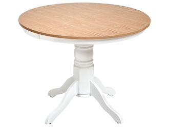 Beliani Beliani - Tavolo Da Pranzo Rotondo In Legno Di Frassino Con Piedistallo 100 Cm Akron